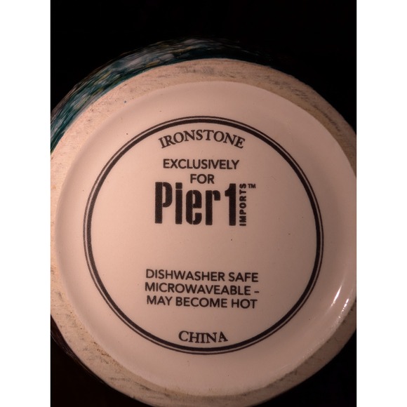 Pier 1 Imports Ironstone Ceramic Birch Trees Forest Art Pattern Coffee Mug Large - Picture 5 of 5